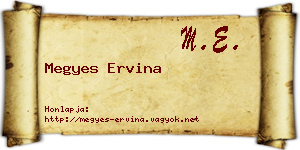 Megyes Ervina névjegykártya